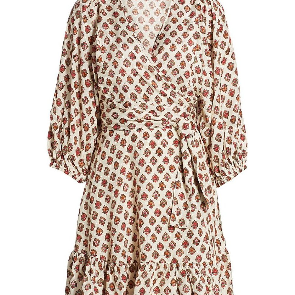 NEW By TiMo Bohemian ruffle wrap dress boho hippy kimono jacket coverup resort - Picture 3 of 6